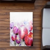 Begin Home Decor C1ROAR23ZHZZ9E 2 x 3 ft. Pink Tulips Field Rug ...