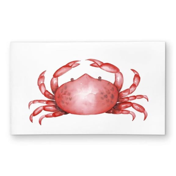 Begin Home Decor C1ROAR351470SN 3 x 5 ft. Crab Kitchen Red Outdoor Area Rug - Stylish Home Decor - Rectangle