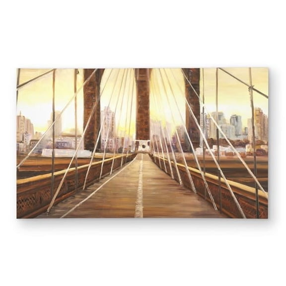 Begin Home Decor C1ROAR354DEBZI 3 x 5 ft. Sunset on the Brooklyn Bridge Outdoor Area Rug - Bedroom Decor - Rectangle