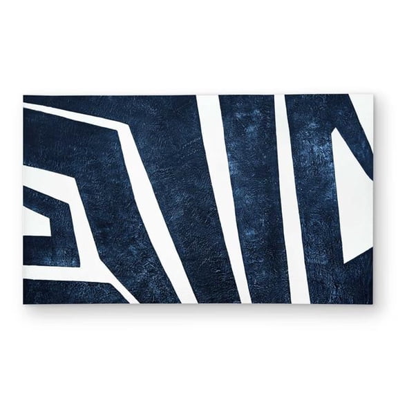 Begin Home Decor C1ROAR3597YERB 3 x 5 ft. Blue Labyrinth - Abstract Outdoor Rectangle Area Rug for Home Decor