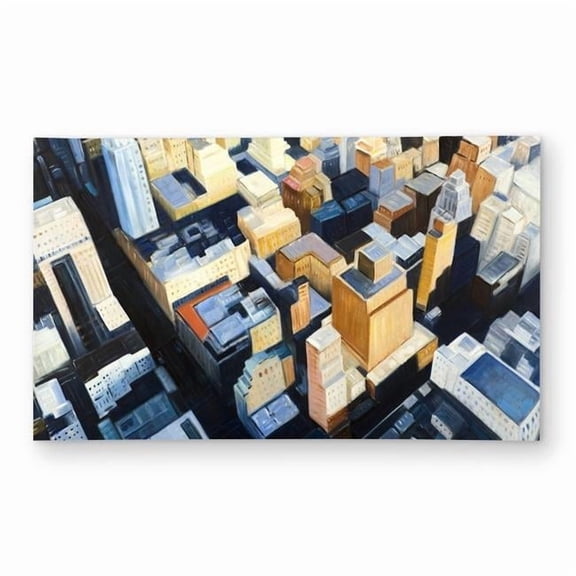 Begin Home Decor C1ROAR35DICC8I 3 x 5 ft. Manhattan View Rug - Empire State Building Decor - Blue Cities - Rectangle