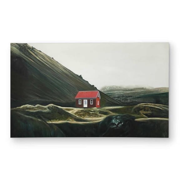 Begin Home Decor C1ROAR35FNKHOM 3 x 5 ft. Isolated Shack - Mountains Green Outdoor Rectangle Area Rug