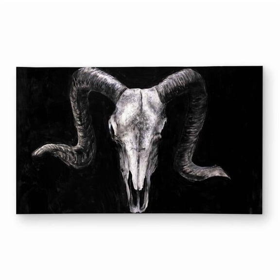 Begin Home Decor C1ROAR35OCF38Q 3 x 5 ft. Ram Skull Grunge Style Rug - Rustic Farm Animal Decor - Rectangle