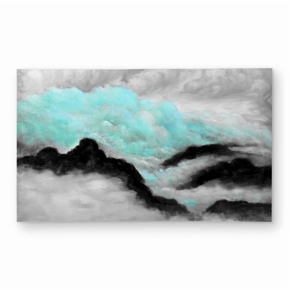 Begin Home Decor C1ROAR35WYV8FX 3 x 5 ft. Gray & Blue Clouds - Contemporary Outdoor Area Rug - Home Decor - Rectangle