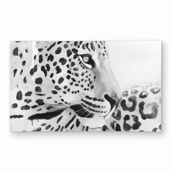 Begin Home Decor C1ROAR35X75DHS 3 x 5 ft. Beautiful Leopard Gray Wildlife Outdoor Area Rug - Home Decor - Rectangle