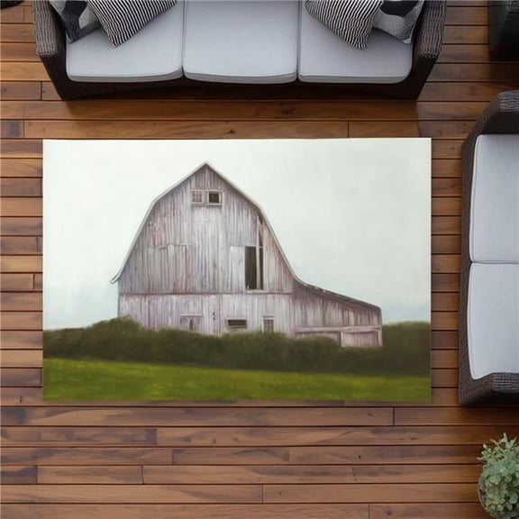 Begin Home Decor C1ROAR46351AZB 4 x 6 ft. Rustic Barn - Farmhouse Architecture Outdoor Area Rug for Home - Rectangle