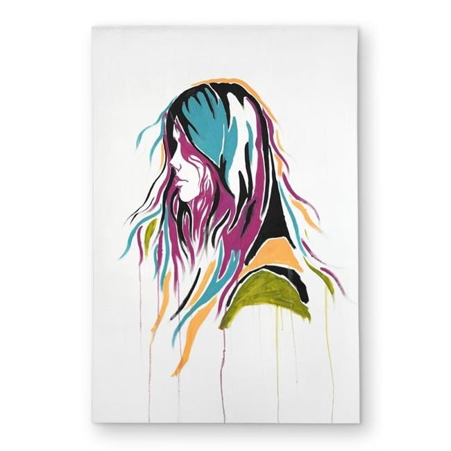 Begin Home Decor C1ROAR464OMHCS 4 x 6 ft. Graffiti Street Art Woman Rug - Retro Turquoise Outdoor Decor - Rectangle