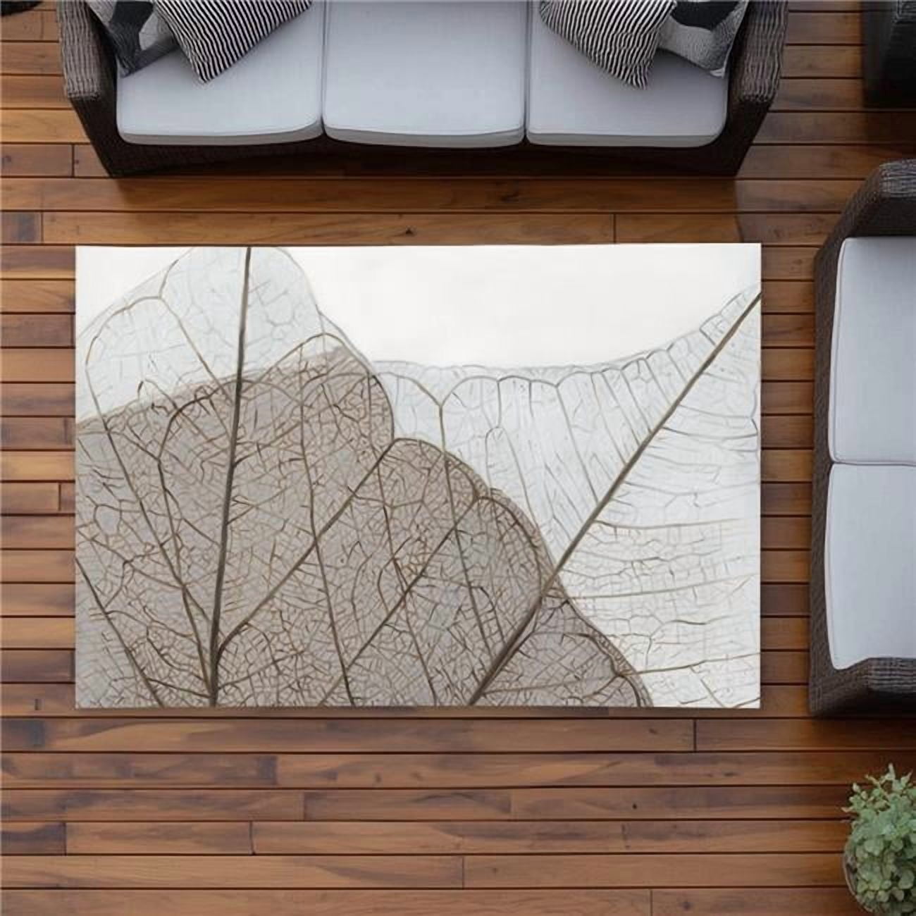 Translucent Lace Rugs Begin Home Decor C1ROAR46ACYETA 4 x 6 ft. Translucent Dried Leaves Rug ...