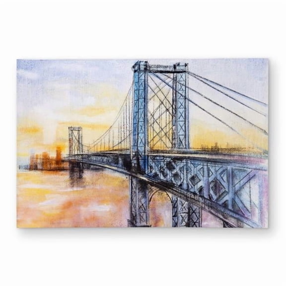 Begin Home Decor C1ROAR46FI0URQ 4 x 6 ft. Abstract Brooklyn Bridge Rug - Illustrative Outdoor Decor - Rectangle