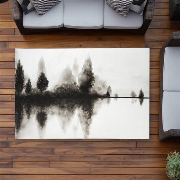 Begin Home Decor C1ROAR46IN2PXR 4 x 6 ft. Reflection Rustic Outdoor Area Rug - Landscapes Home Decor - Rectangle