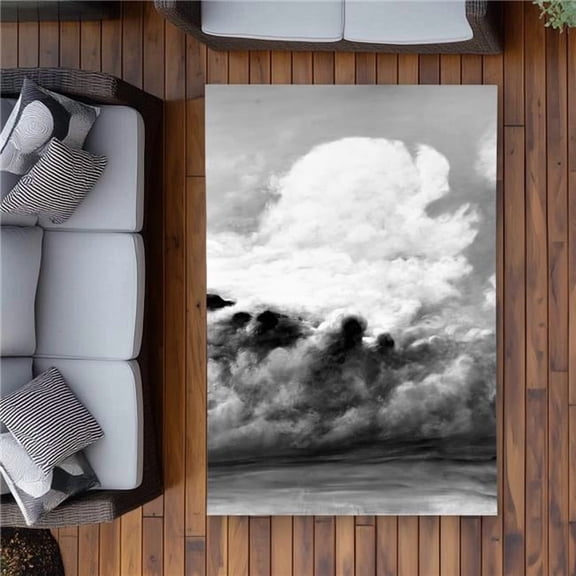 Begin Home Decor C1ROAR46JPSLCV 4 x 6 ft. Clouds Monochrome Outdoor Area Rug - Landscapes Home Decor - Rectangle