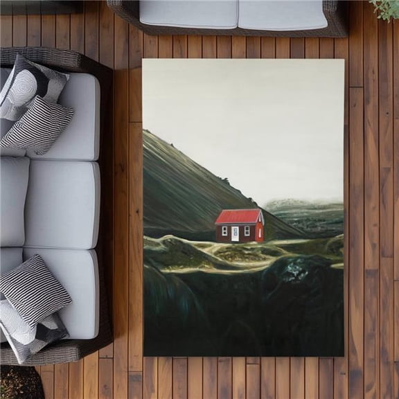 Begin Home Decor C1ROAR46LDIS9I 4 x 6 ft. Isolated Shack Outdoor Area Rug - Landscapes Building Decor - Rectangle