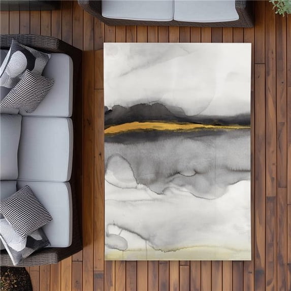 Begin Home Decor C1ROAR46MCHCJT 4 x 6 ft. Gold Stripe Abstract Outdoor ...