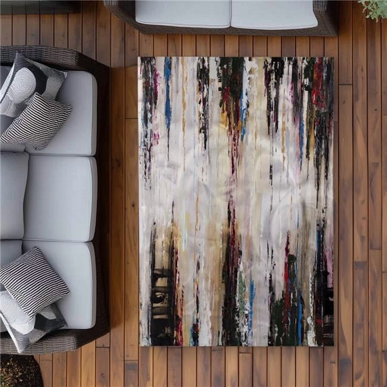 Begin Home Decor C1ROAR46O56C5L 4 x 6 ft. Abstract Runny Paint - Modern ...