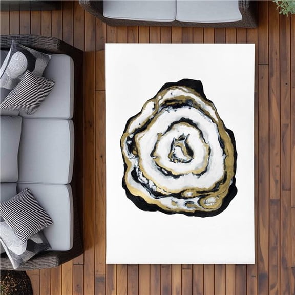 Begin Home Decor C1ROAR46O5F1ZP 4 x 6 ft. Golden Agate - Minimalist Outdoor Area Rug for Home Decor - Rectangle