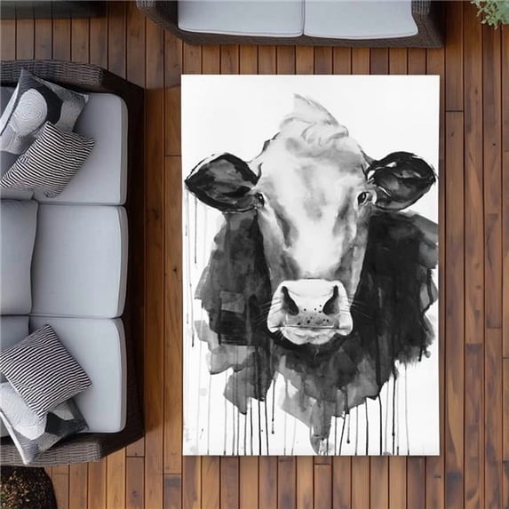 Begin Home Decor C1ROAR46QU9J4N 4 x 6 ft. Cow Black Animals Outdoor ...