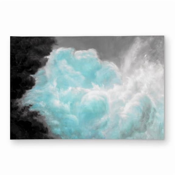 Begin Home Decor C1ROAR46TPOANO 4 x 6 ft. Turquoise Clouds - Contemporary Mountains Outdoor Area Rug - Rectangle