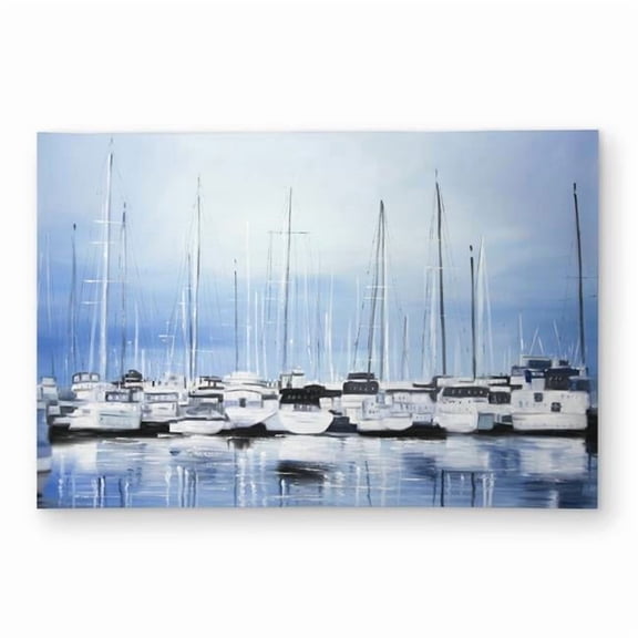 Begin Home Decor C1ROAR46TXT531 4 x 6 ft. Boats At the Dock - Sea Marine Outdoor Area Rug for Home Decor - Rectangle