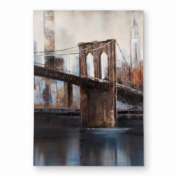 Begin Home Decor C1ROAR570028LL 5 x 7 ft. Urban Brooklyn Bridge Outdoor Area Rug - Home Decor Accent - Rectangle