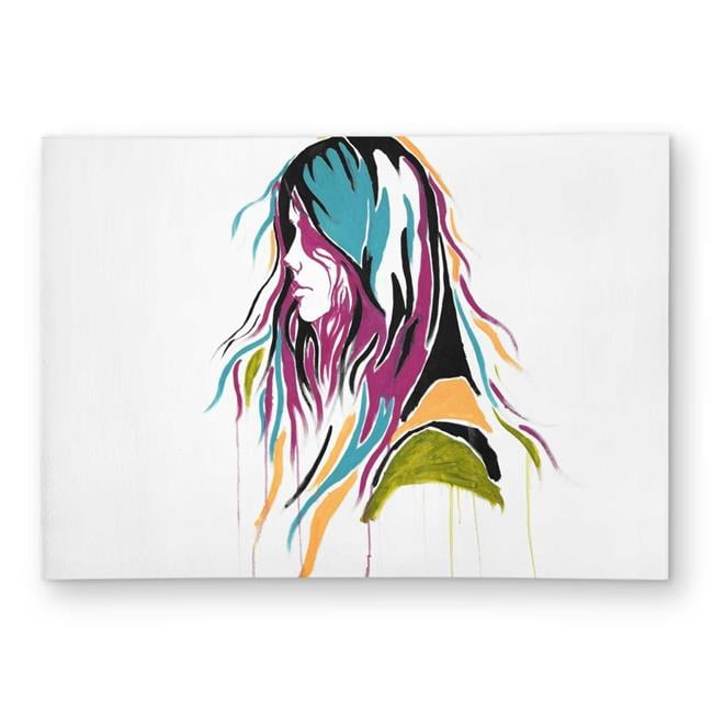 Begin Home Decor C1ROAR5723MVKT 5 x 7 ft. Graffiti Street Art Woman Rectangle Area Rug - Turquoise Outdoor Home Decor
