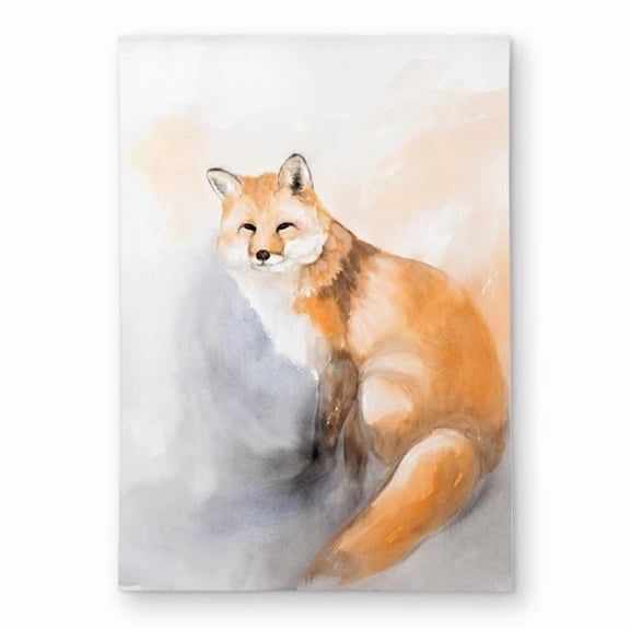 Begin Home Decor C1ROAR573H1QVU 5 x 7 ft. Watercolor Fox - Blue Bedroom Outdoor Area Rug for Home Decor - Rectangle