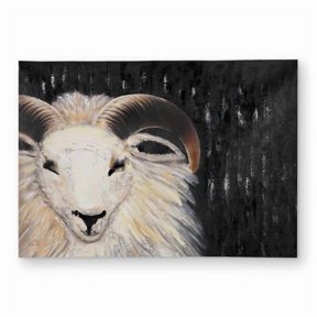 Begin Home Decor C1ROAR5765K1XD 5 x 7 ft. Bushy Ram Outdoor Rectangle Area Rug - Farmhouse Animals Home Decor