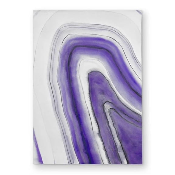 Begin Home Decor C1ROAR578YXSOT 5 x 7 ft. Purple Geode Round Area Rug - Illustrative Outdoor Home Decor
