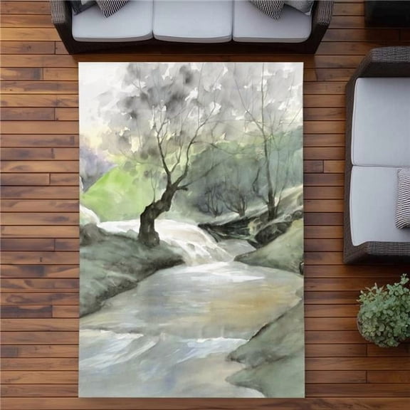 Begin Home Decor C1ROAR5793TR5M 5 x 7 ft. Oasis of Relaxation - Bathroom Outdoor Area Rug for Home Decor - Rectangle