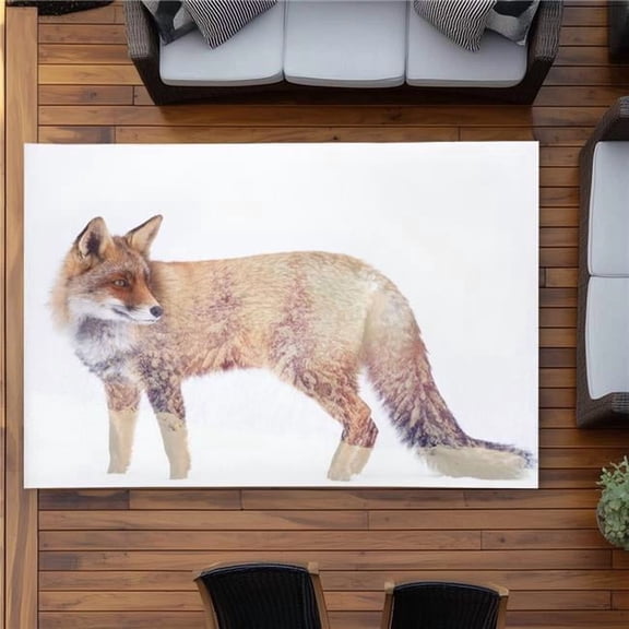 Begin Home Decor C1ROAR57AK9ZM6 5 x 7 ft. Forest & Fox - Scenic Outdoor Area Rug for Home Decor - Rectangle