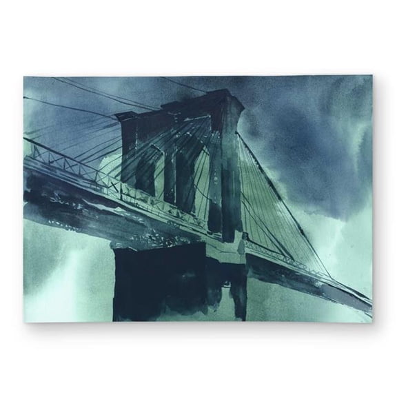 Begin Home Decor C1ROAR57DPTGZX 5 x 7 ft. Abstract View of Brooklyn Bridge Rectangle Area Rug - Contemporary Outdoor