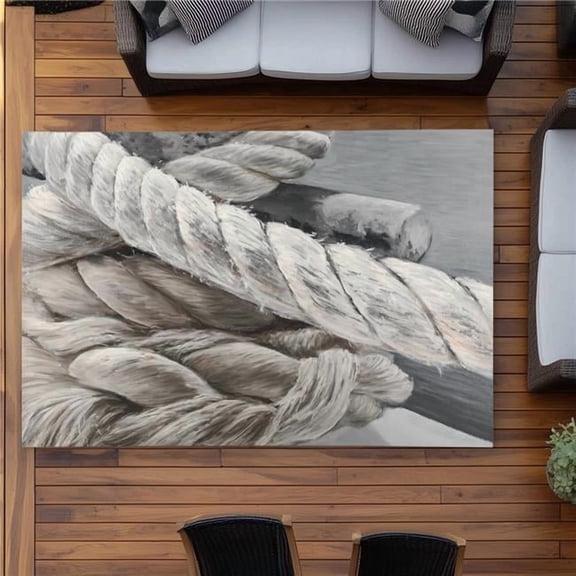 Begin Home Decor C1ROAR57WQ6XNW 5 x 7 ft. Twisted Boat Rope Rug - Coastal Sea Outdoor Home Decor - Rectangle