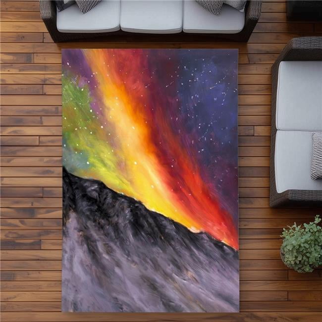 Begin Home Decor C1ROAR57Y8KAKF 5 x 7 ft. Aurora Borealis Mountain ...