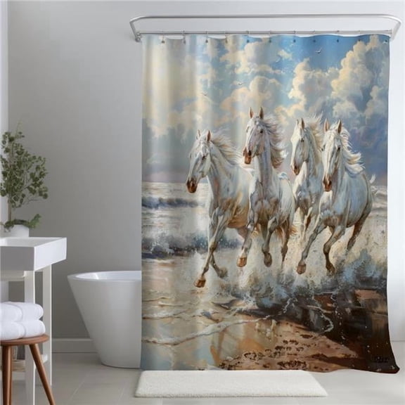 Begin Home Decor C1SC7174AI6018 71 x 74 in. Splash Shower Curtain - Stylish Home Decor for Your Bathroom
