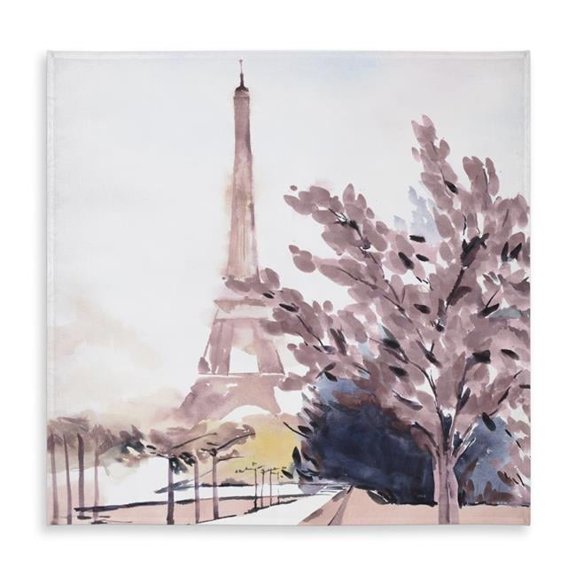 Begin Home Decor C1TC58581Y8U8P 58 x 58 in. Paris & Eiffel Scene Tablecloth - Blue Indoor & Outdoor Decor