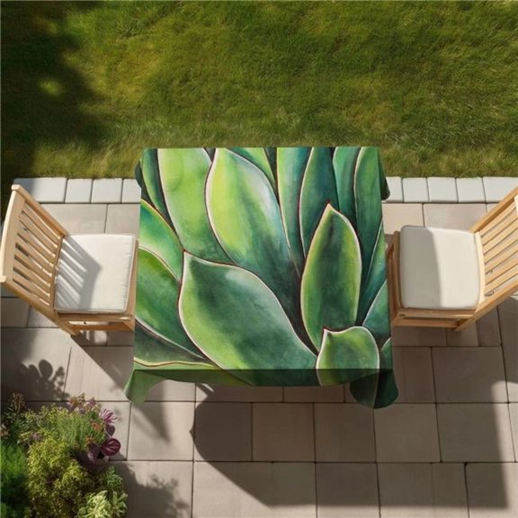 Begin Home Decor C1TC5858279H4Q 58 x 58 in. Watercolor Agave Plant Tablecloth - Cactus Indoor & Outdoor Decor