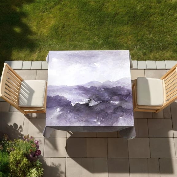 Begin Home Decor C1TC58587CHMA1 58 x 58 in. Shapes Purple Cloud Tablecloth - Indoor & Outdoor Home Decor