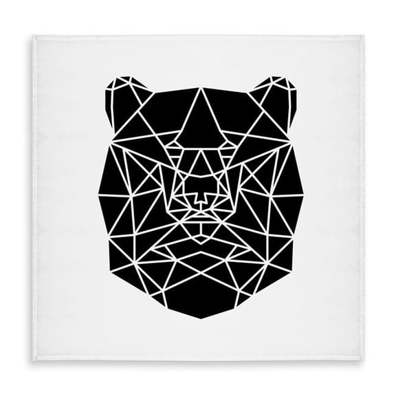 Begin Home Decor C1TC58587DOU2V 58 x 58 in. Geometric Bear Head Tablecloth - Indoor & Outdoor Home Decor