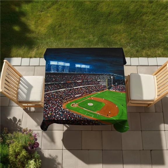 Begin Home Decor C1TC5858988R4K 58 x 58 in. Hobbies Blue Tablecloth - Baseball Game Design for Home Decor