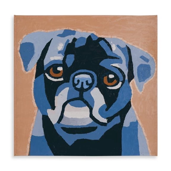 Begin Home Decor C1TC5858CGLU4S 58 x 58 in. Flash the Pug Beige Indoor Outdoor Tablecloth for Home Decor