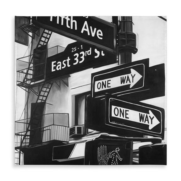 Begin Home Decor C1TC5858UHKDPC 58 x 58 in. York City Signs Tablecloth - Indoor & Outdoor Home Decor