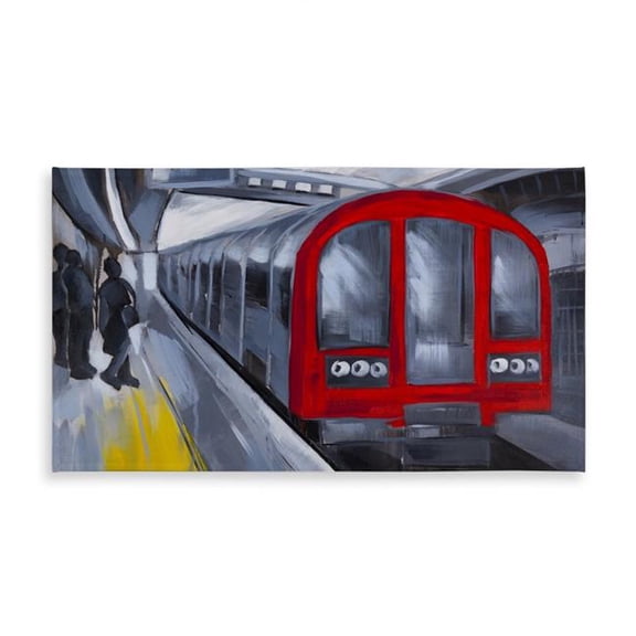 Begin Home Decor C1TCLRGEEIXW3F 58 x 102 in. Blue Transportation Tablecloth - People Waiting Metro Home Decor