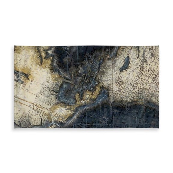 Begin Home Decor C1TCLRGEI5RQ2R 58 x 102 in. Old World Map Tablecloth - Cities Blue Satellite View Decor