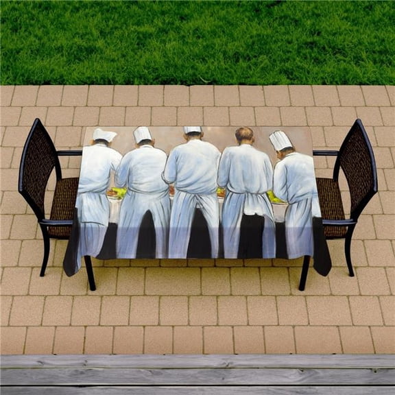 Begin Home Decor C1TCLRGEPO8YVH 58 x 102 in. Kitchen Tablecloth - Cooks & Chefs Design - Indoor & Outdoor Decor