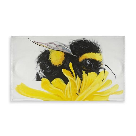 Begin Home Decor C1TCLRGEPPXS3A 58 x 102 in. Bumblebee on A Dandelion Tablecloth - Indoor & Outdoor Decor