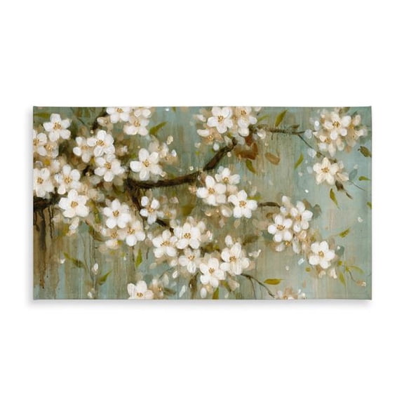 Begin Home Decor C1TCLRGES4U43O 58 x 102 in. White Cherry Blossom Tablecloth - Floral Asian Home Decor
