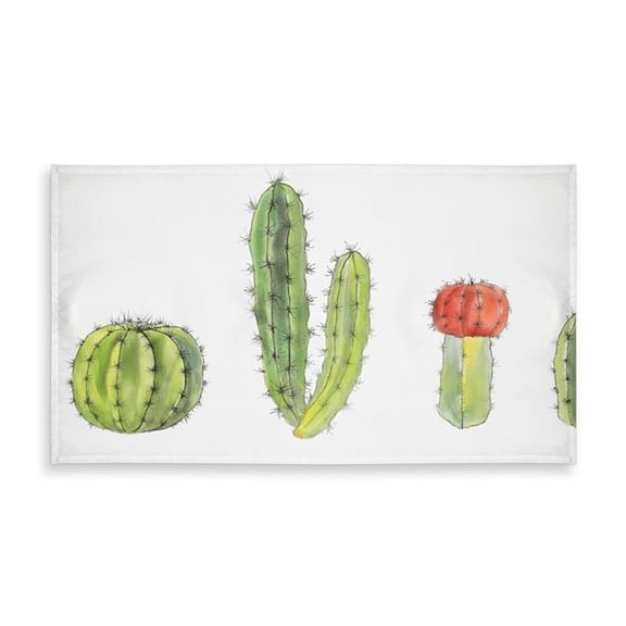 Begin Home Decor C1TCLRGEVQ1SZ1 58 x 102 in. Botanical Green Cactus Tablecloth - Indoor & Outdoor Home Decor
