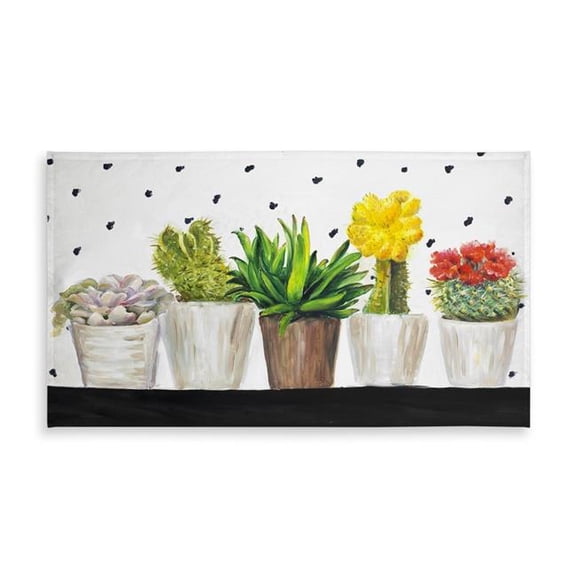 Begin Home Decor C1TCLRGEY4OU14 58 x 102 in. Small Cactus & Succulents Tablecloth - Floral Indoor & Outdoor