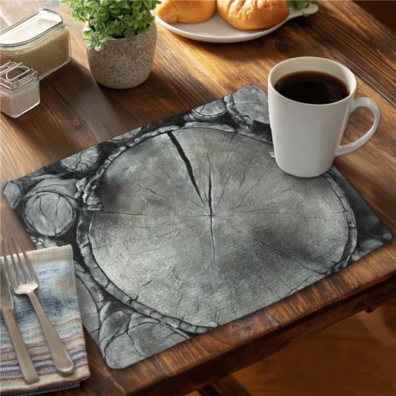 Begin Home Decor C4BP14189O64IH 14 x 18 in. Stacked Wood Logs - Braided Polyester Placemat - Set of 4