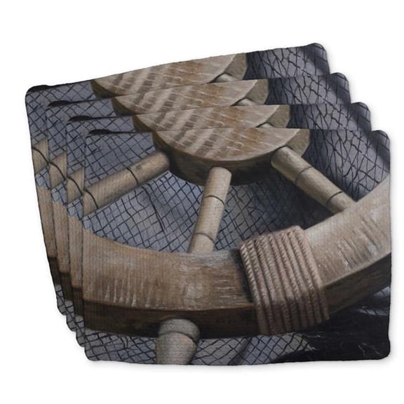 Begin Home Decor C4BP1418G3CZZO 14 x 18 in. Helm on a Fishing Net Closeup - Braided Polyester Placemat - Set of 4