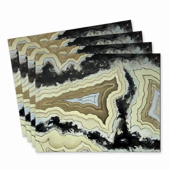 Begin Home Decor C4PP14181ZT6MT 14 x 18 in. Lace Agate Polyester Placemat - Elegant Home Decor Accent - Set of 4